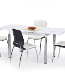 Söögilaud pikendatav L31, läbipaistev/valge, 1100 - 1700 mm x 740 mm x 760 mm
