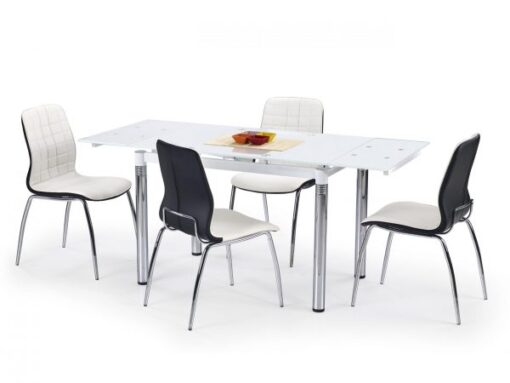 Söögilaud pikendatav L31, läbipaistev/valge, 1100 - 1700 mm x 740 mm x 760 mm