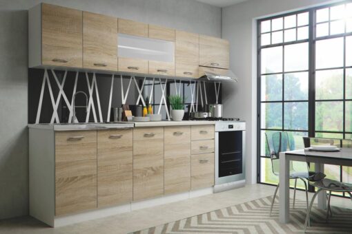 Kitchen furniture set PERLA 260 sonoma oak/ white