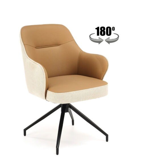 K527 brown metal chair with rotation function