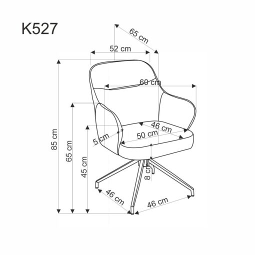 K527 brown metal chair with rotation function - Image 3