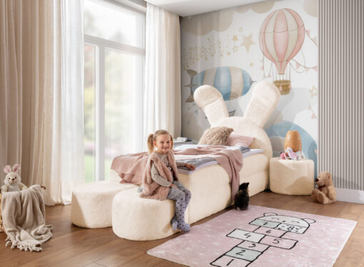 Exclusive Bunny-Shaped Bed with night table and with pouf, 100x200 - Image 12