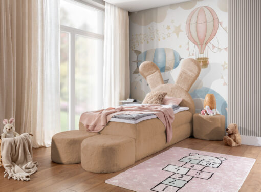 Exclusive Bunny-Shaped Bed with night table and with pouf, 100x200 - Image 8