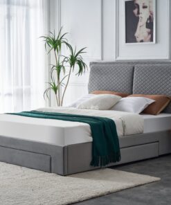 BECKY 160 bed, light grey