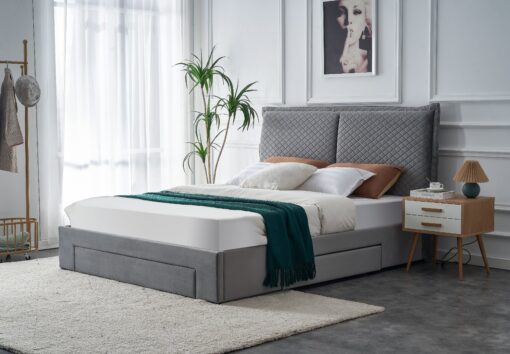BECKY 160 bed, light grey