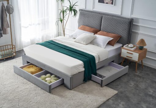 BECKY 160 bed, light grey - Image 3