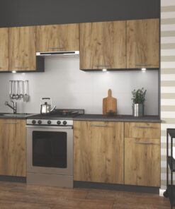 Kitchen furniture set DARIA 240 anthracite/ craft oak