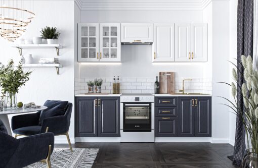 Kitchen furniture set VIKTORIA 240  blue / white colored