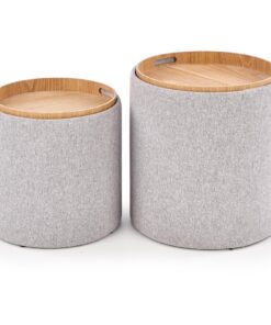 AVIKO pouf light gray