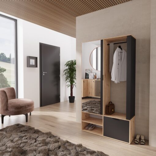 MILO clothes rack artisan oak / black colored - Image 2