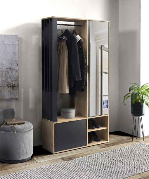 MILO clothes rack artisan oak / black colored
