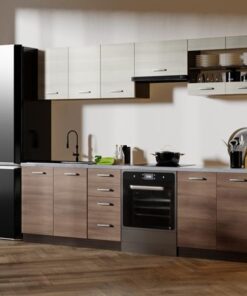 Kitchen furniture set AMANDA 2   260 navara oak / cinnamon acacia / wenge